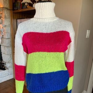 Polly‎ & Esther Block Color Turtleneck Sweater